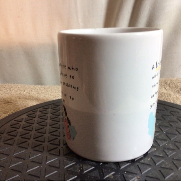 Shoebox Greetings A FRIEND IS SOMEONE WHO… White W/Blk Ceramic Coffee/Tea Mug - Picture 3 of 11